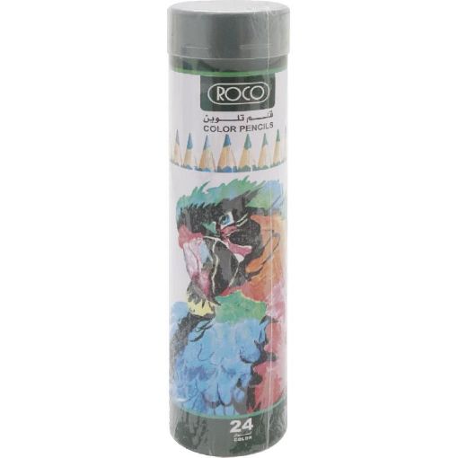 Picture of روكو طقم أقلام ألوان خشبية، الوان متنوعة، متوسط، 24 لون