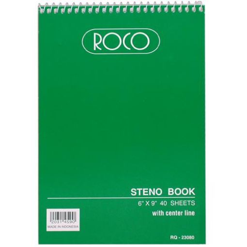 صورة روكو مفكرة ستينو، 6 × 9 بوصة، (80 صفحة (40 ورقة، سطور جريج، اخضر