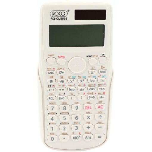 Picture of روكو آلة حاسبة علمية، 12 رقم، شاشة دوت ماتريكس  بالكامل، ابيض