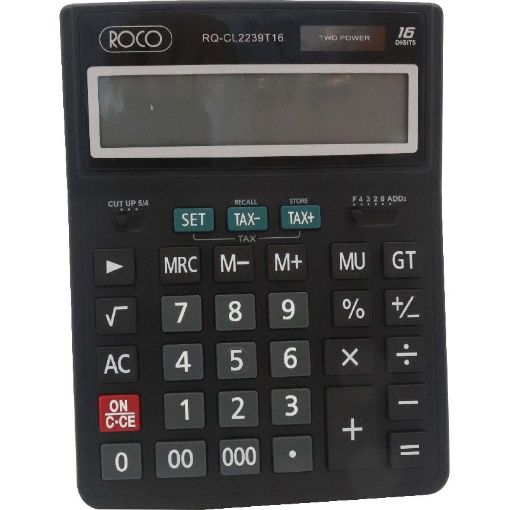 Picture of روكو CL2239‎T16 آلة حاسبة للمكتب، 16 رقم، شاشة كبيرة، فضي‎/‎رمادي