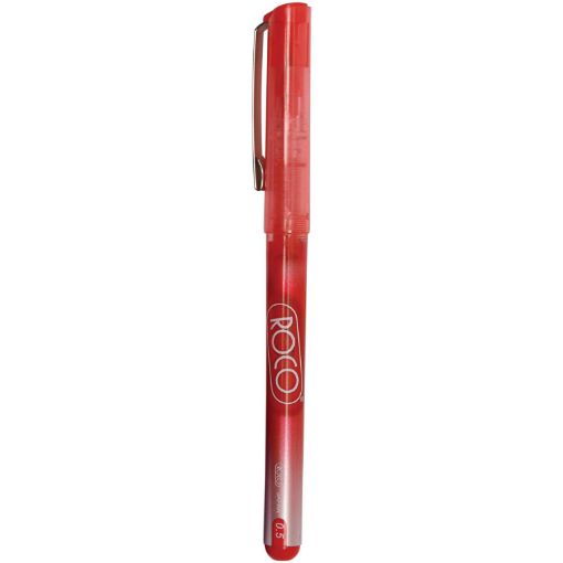 صورة روكو قلم حبر سائل، أحمر لون الحبر، 0.5 مم، Cone Tip،