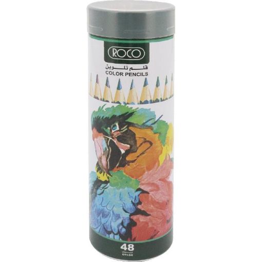 Picture of روكو 48 طقم أقلام ألوان خشبية، الوان متنوعة، متوسط، 48‎ قطعة