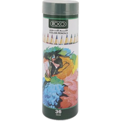 Picture of روكو طقم أقلام ألوان خشبية، الوان متنوعة، متوسط، 36‎ لون