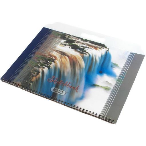 صورة روكو دفتر اسكتش، مخرم، مع مقبض، 110‎ gsm، ابيض، 33‎.8‎ X ‎23‎ cm، 16 ورقة