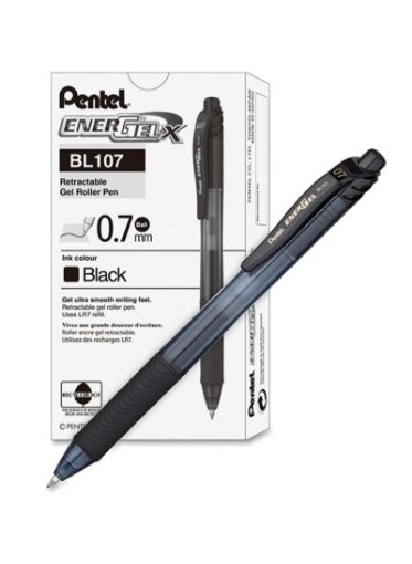 صورة قلم حبر جل 0.7 ملم أسود