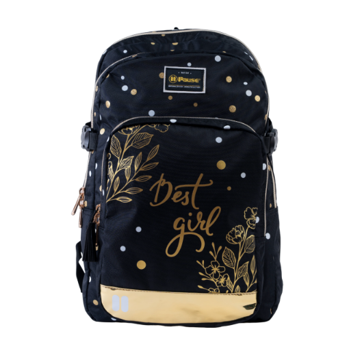 Picture of شنطةظهربوز اسود وذهبي+جيب جوال+مقلمية