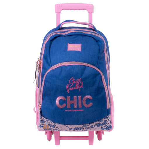 Picture of شنطة ترولي بوز أزرق وزهري+ مقلمية