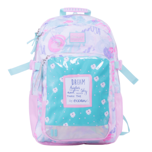 Picture of شنطة ظهربوز سماوي ملون +جيب جوال + مقلمية