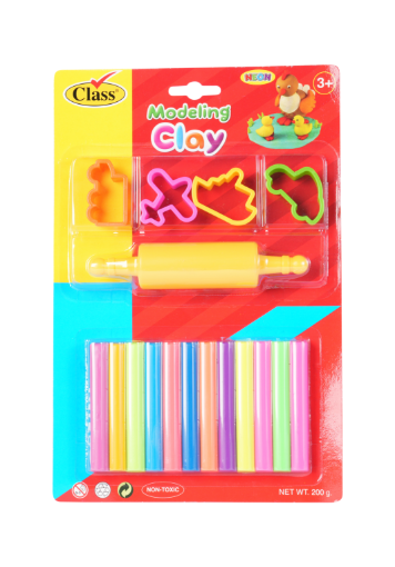 Picture of كلاس صلصال فسفوري 12 لون 4 قالب