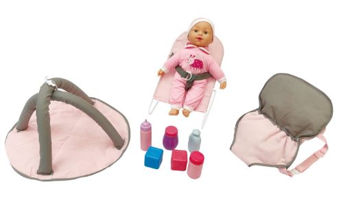 Picture of دمية طفل ناعمة 36سم مع مجموعة PLAYPEN
